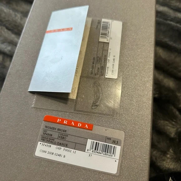 Prada Buffalo Lux Flats Black Leather Ballerina Ballet Classic Timeless 39.5 - Picture 8 of 8